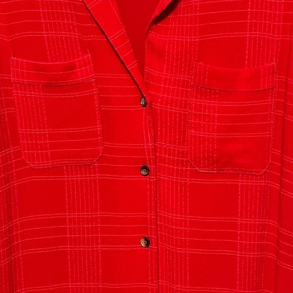 Maeve by Anthropologie Aria Shirt Dress Textured Short Sleeve Button Front Midi - Picture 7 of 9